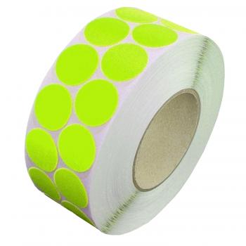 Fabric Adhesive dots, strong adhesive on one side, Ø 30mm, neon-yellow